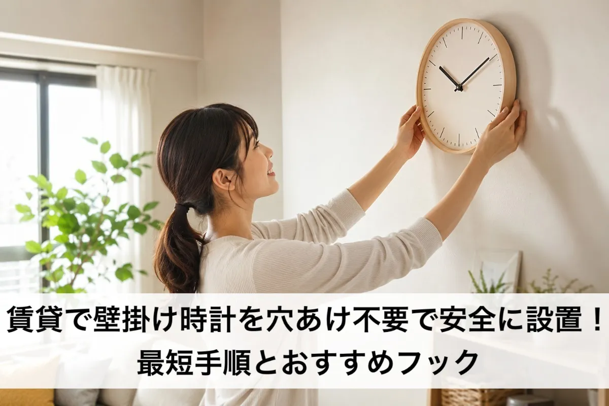 賃貸で壁掛け時計を穴あけ不要で安全に設置!最短手順とおすすめフック